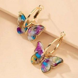 Colorful Butterfly Drop Earrings